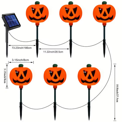 5-Pack Solar Pumpkin Pathway Lights – Halloween Outdoor Yard Decor 🎃