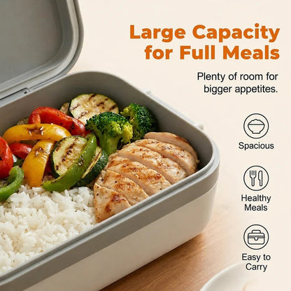 🍱 Self-Heating Electric Lunch Box – 1L Rechargeable Food Warmer, Leak-Proof & Portable