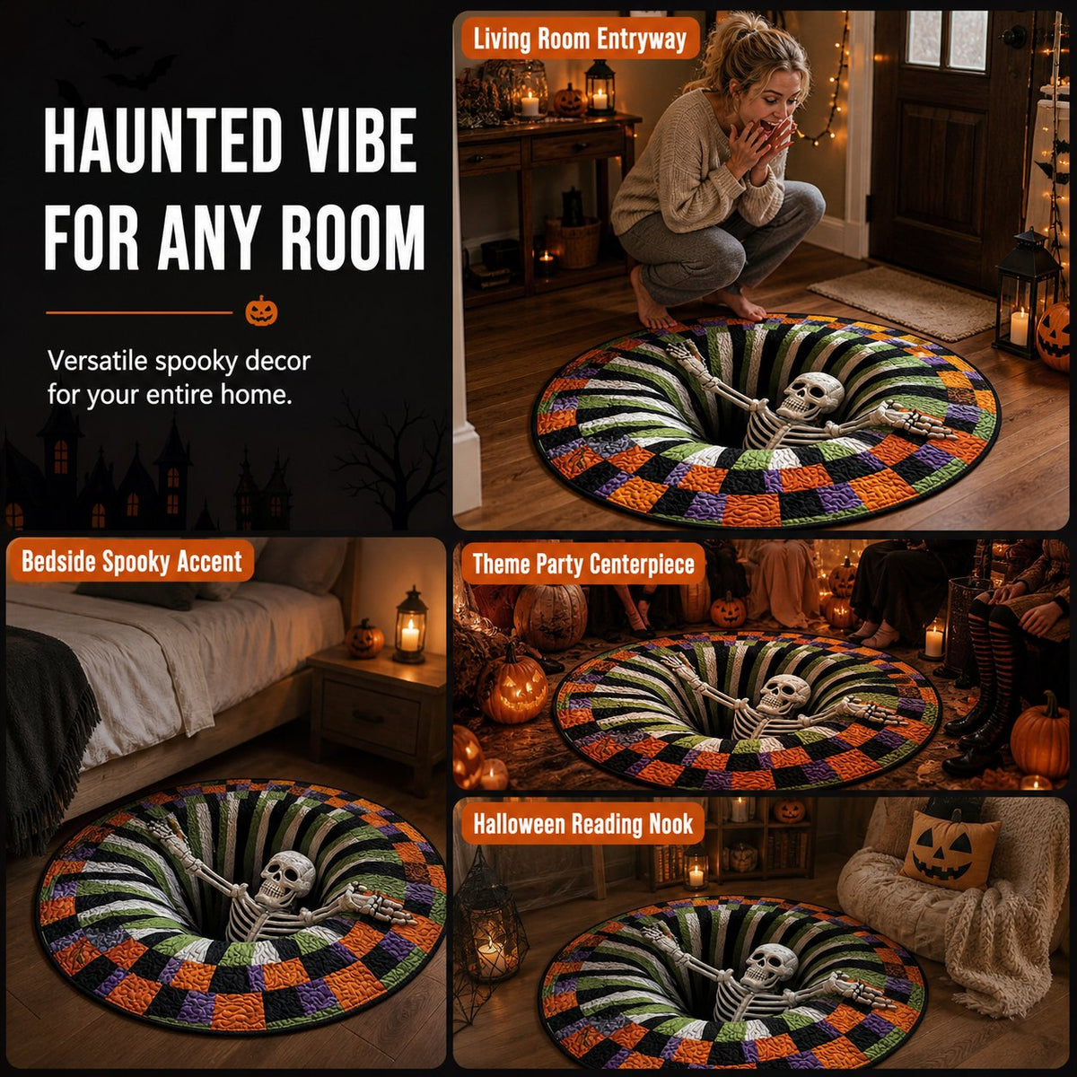 🔥Last Day 50% OFF🔥Spooky 3D Halloween Illusion Rug 🎃🕷️
