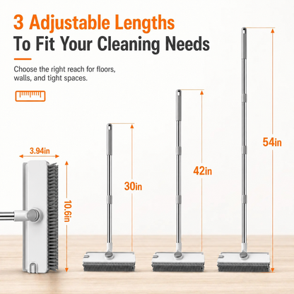 3-in-1 Long Handle Floor Scrub Brush – Scrub, Reach & Squeegee