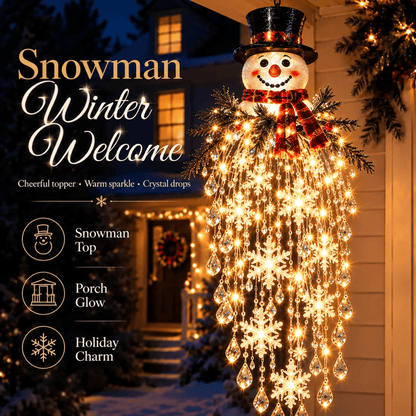 ❄️Crystal Cascade Christmas Light – Hanging Snowflake & Crystal LED Porch Décor ✨
