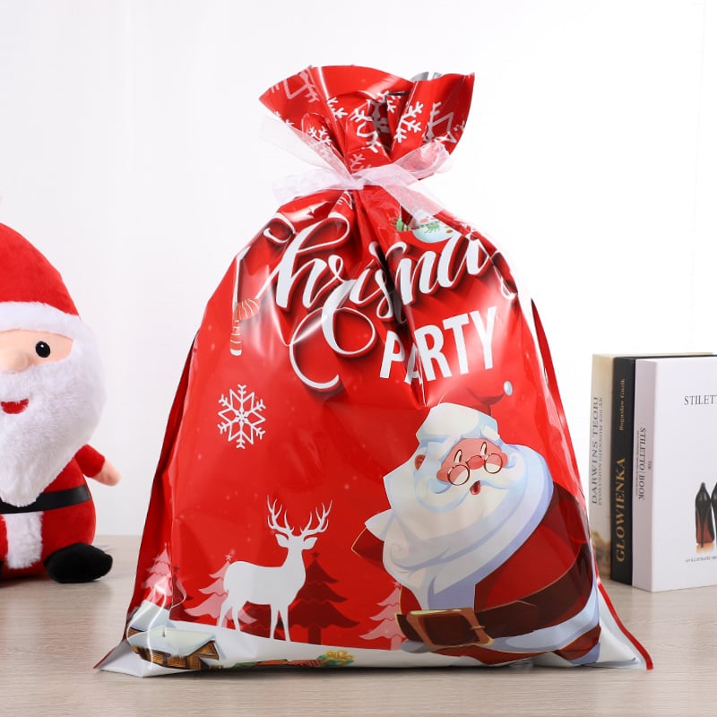 🎄Novas Sacolas de Presente com Cordão de Natal🎁