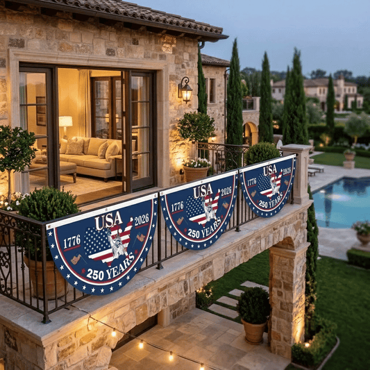 🎉 Celebrate USA’s 250th – Patriotic Half Round Banner 🦅