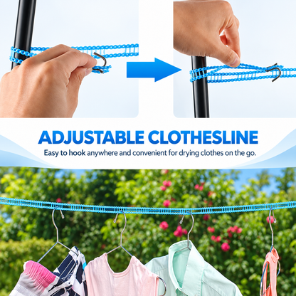🔥Hot Sale - 50% OFF🔥 3-Pack Adjustable Windproof Clothesline with Hooks