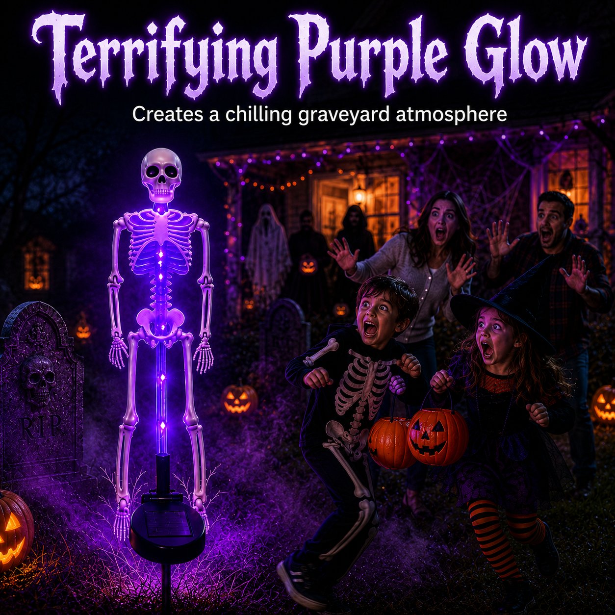 Solar LED Skeleton Yard Stake – Halloween Outdoor Garden Decor