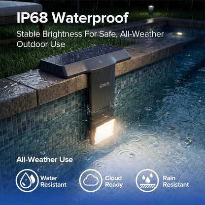 SANSI Solar Pool Light – 20 RGB Colors, IP68 Waterproof, Magnetic Mount