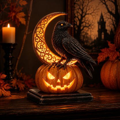🎃 Enchanted Halloween Pumpkin LED Resin Figurine-7 Magical Light-Up Designs for Your Halloween Home