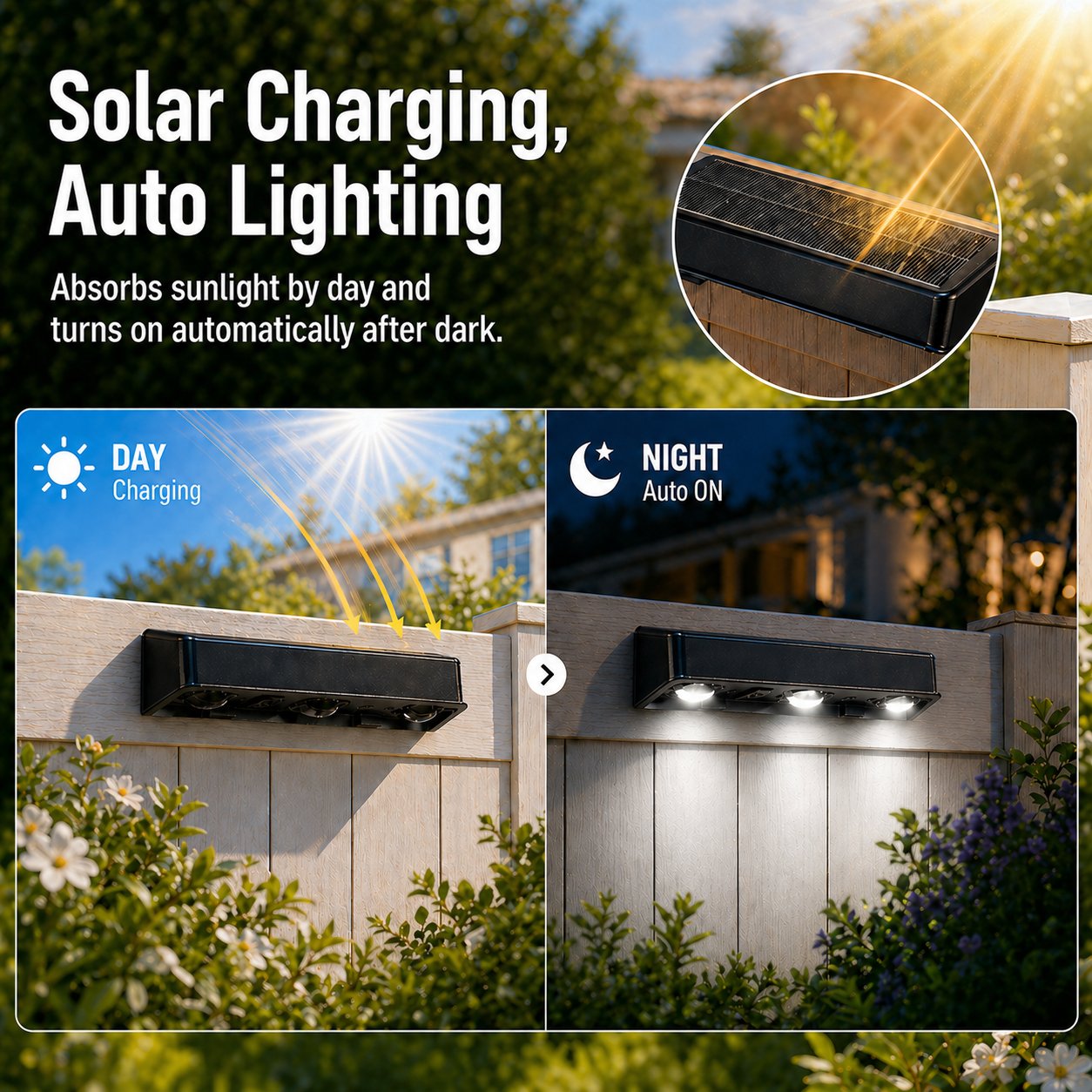 💥LAST DAY 70% OFF🔥💡 7 Colors + RGB Solar Fence Lights