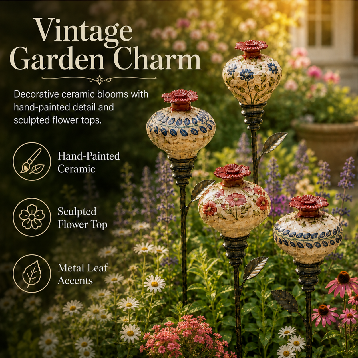 🔥Last Day 70% OFF🐦Vintage Hummingbird Feeder Garden Decor Stake