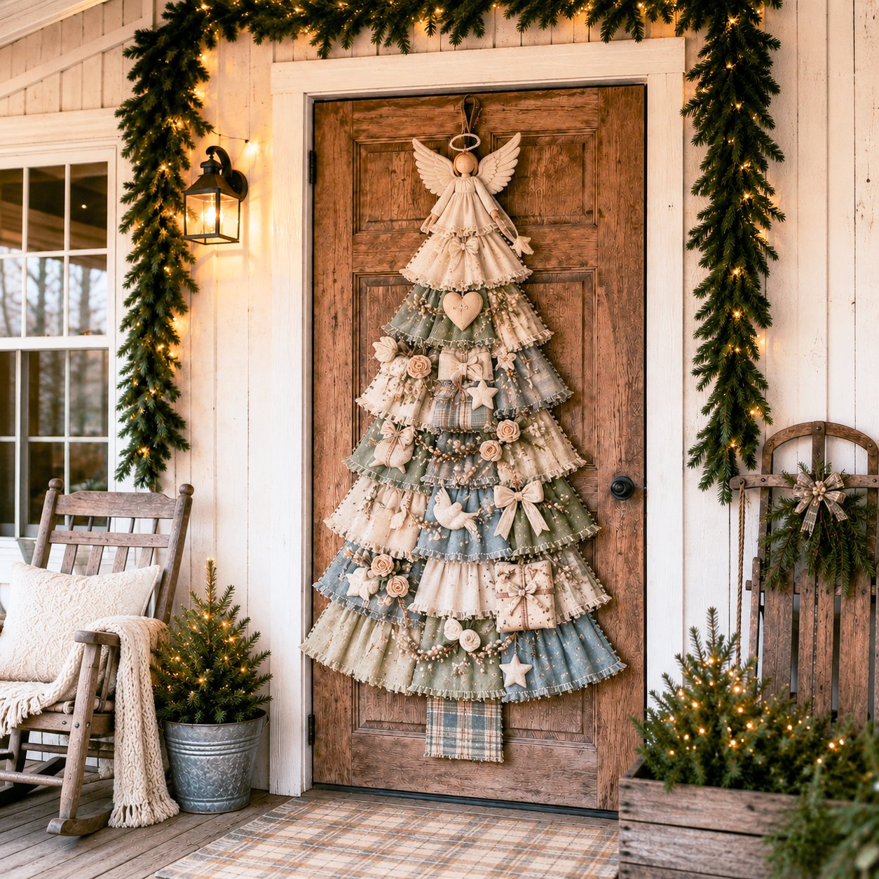 🎄 DIY Oversized Patchwork Christmas Tree Door Hanging Kit – Beginner-Friendly, Complete Craft Kit with Step-by-Step Guide ✨