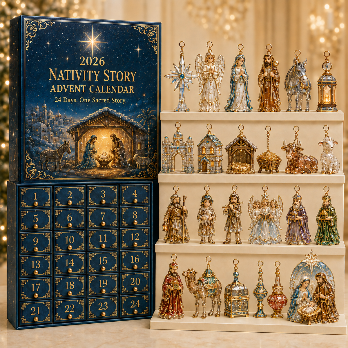 24 Nativity themed keepsakes included in the Advent Calendar