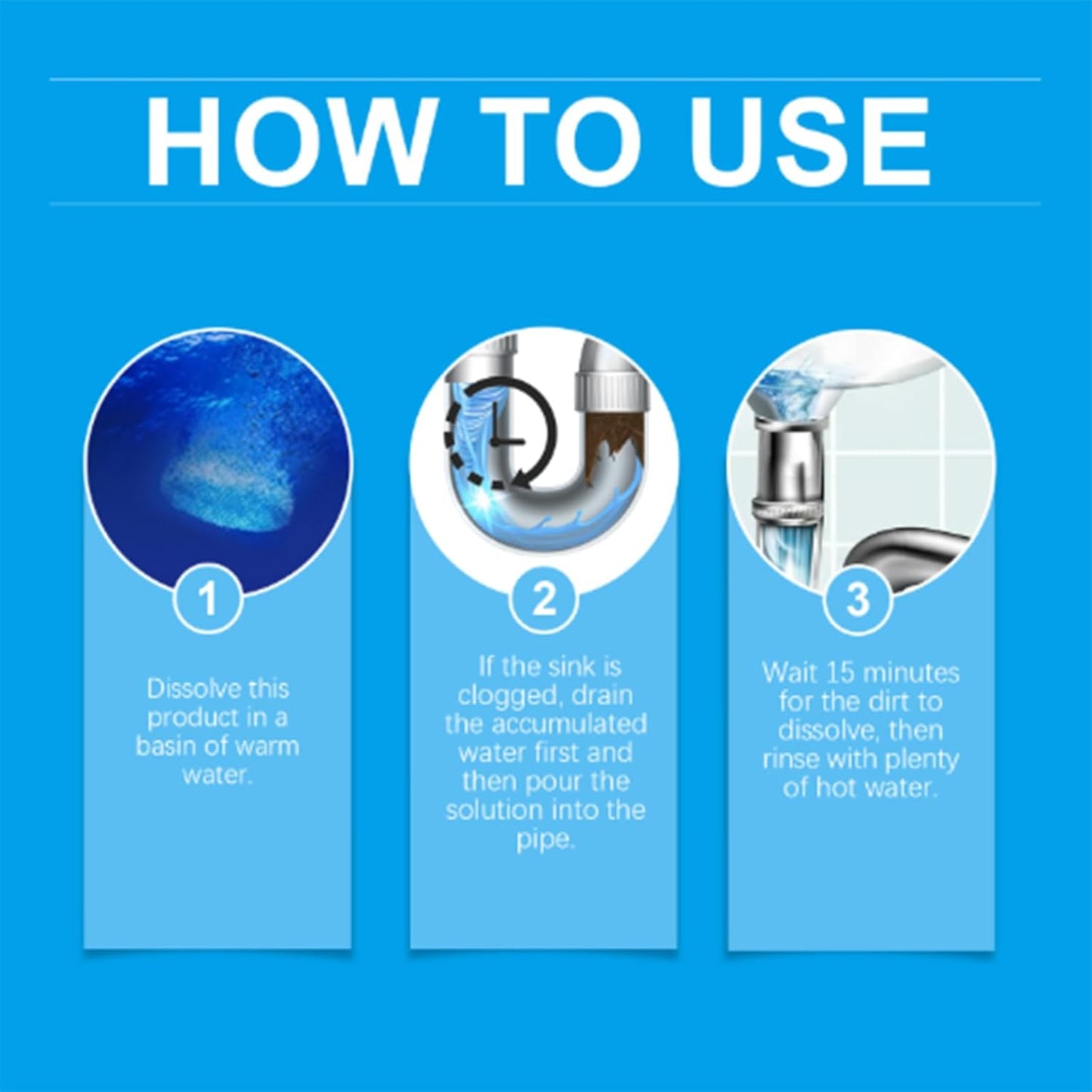 Fast Dissolve Drain Clog Remover Tablets Household Pipe Deodorant Cleaner