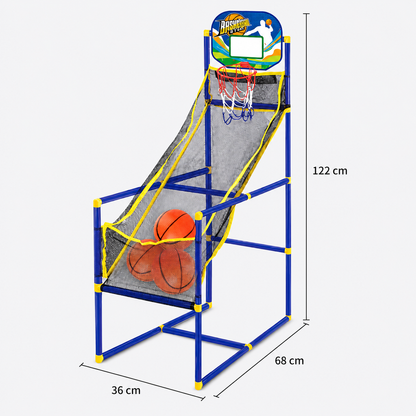 🏀 50% OFF! Kids‘ Indoor Basketball Arcade Game – Auto ball return, sturdy & safe. 4 balls + pump included. Quick setup, endless fun! 🧒💨