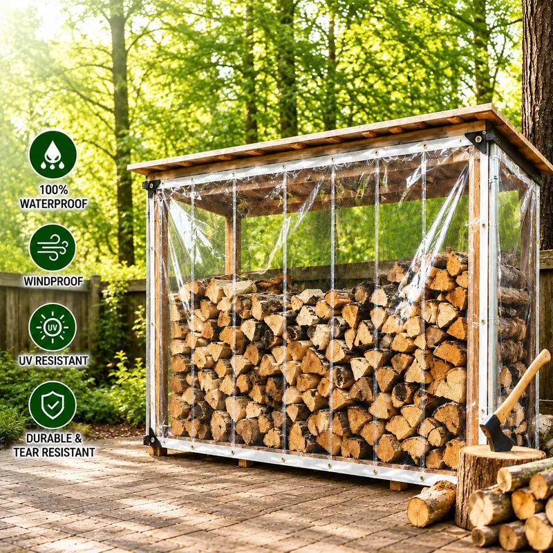 🛡️ 10×13 FT Clear Waterproof PE Tarp – Heavy-Duty Transparent Outdoor Cover with Metal Grommets