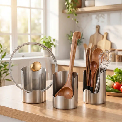 Premium Stainless Steel Utensil Organizer – Rust Resistant Cutlery Holder with Easy-Clean Design for Kitchen Drawers & Countertops