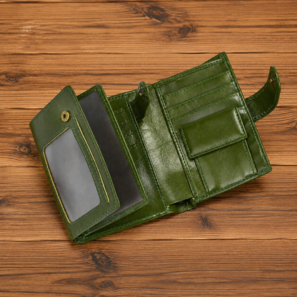 💼Top-Grain Leather Wallet for Men & Women – Bi-Fold / Tri-Fold with Coin Pocket & Multiple Card Slots