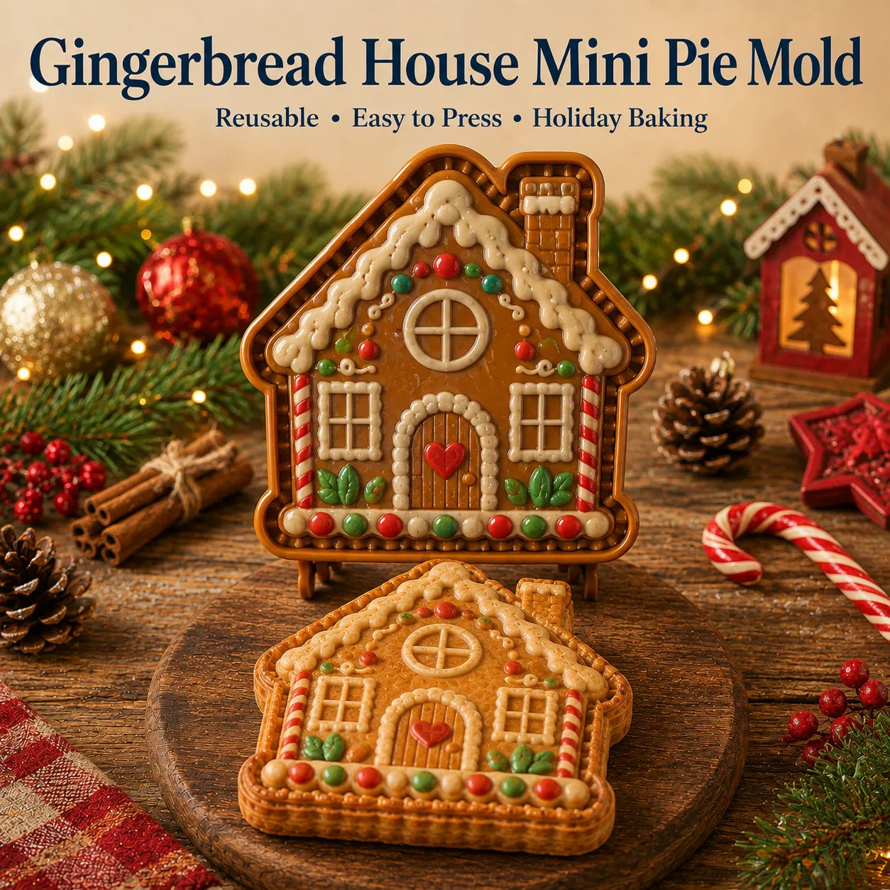⏳ Last Day 50% OFF – 🎄16-Design Christmas Mini Pie Mold Collection | Reusable Embossed Molds for Shaping Detailed Santa, Snowman, Reindeer, Tree & Holiday Pies 🥧✨