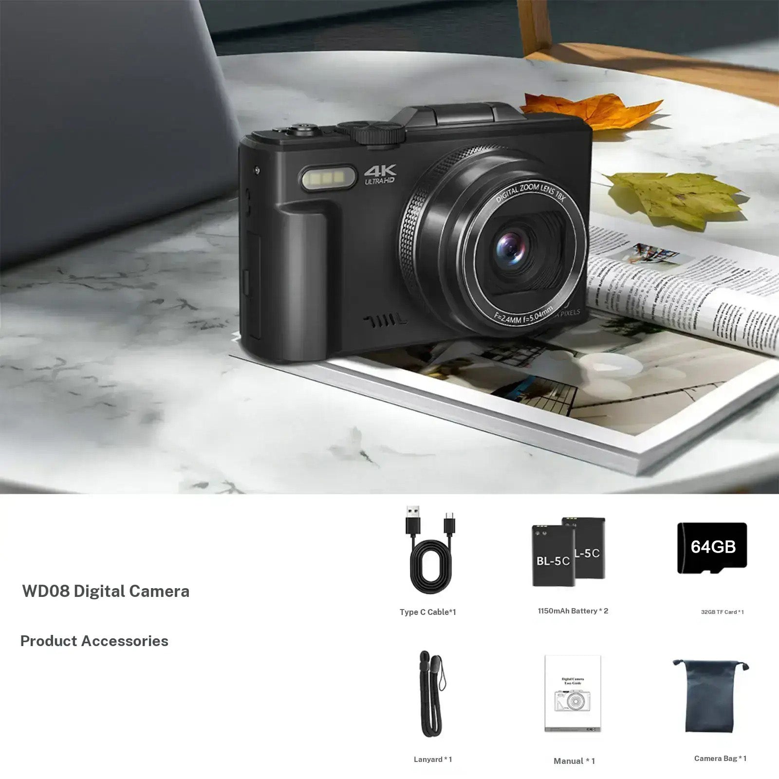 2 Batteries + 64 GB SD Card