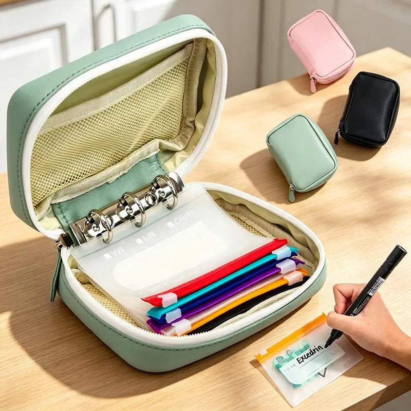 ✨2‑Week Pill Organizer Binder Case | 14 Reusable Color‑Coded Pill Pouch💊 Travel Waterproof Medication Storage Bag for Vitamins Supplements