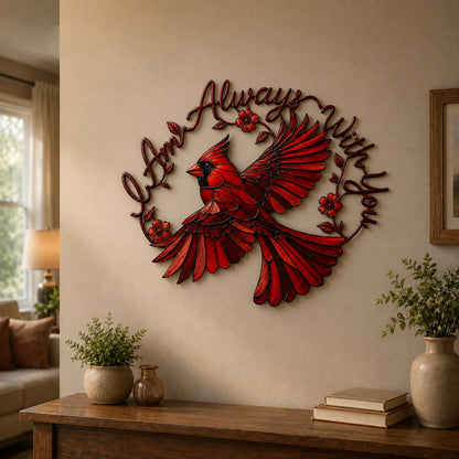 🔥Last Day 49% OFF🐦Cardinal Metal Wall Art - I Am Always With You❤️