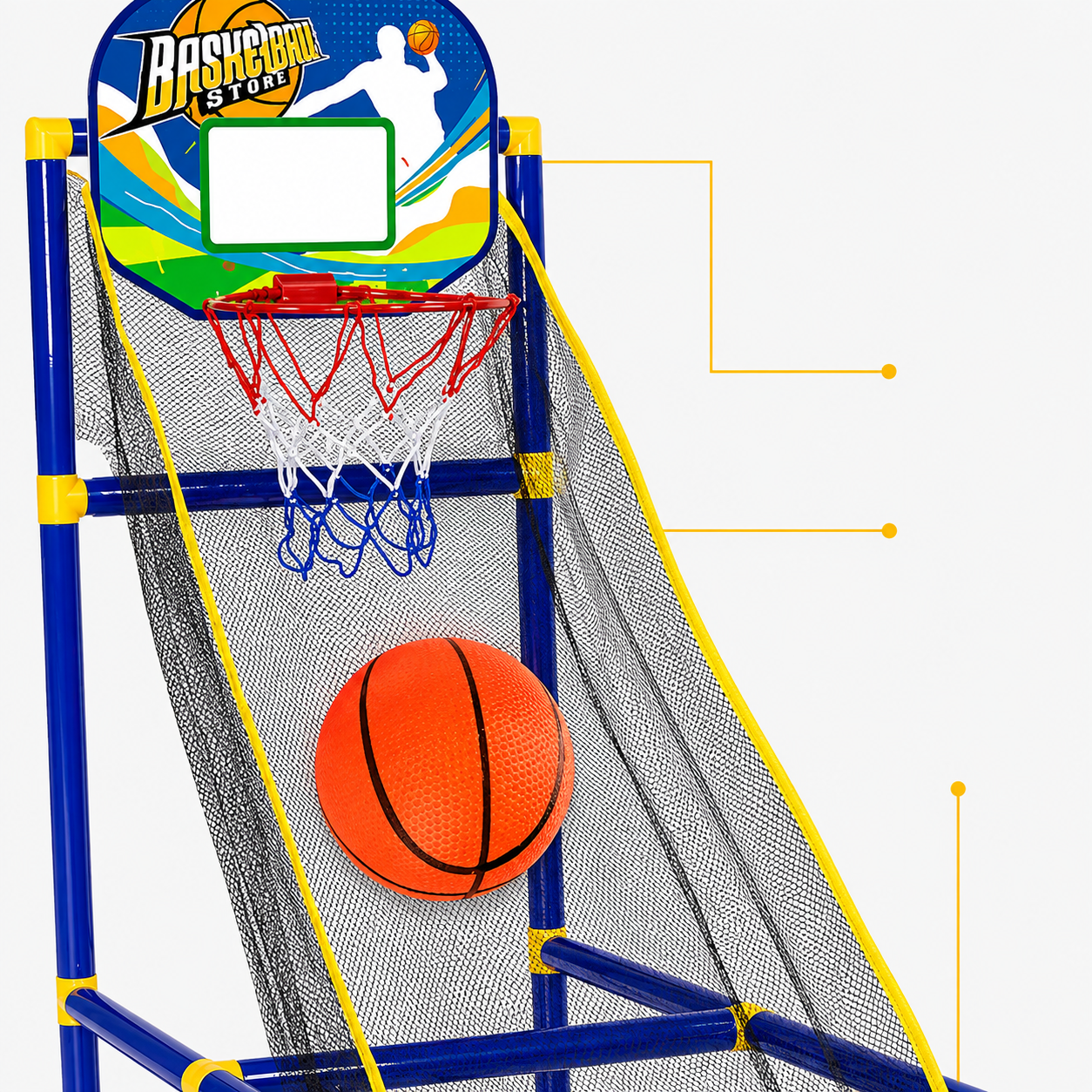 🏀 50% OFF! Kids‘ Indoor Basketball Arcade Game – Auto ball return, sturdy & safe. 4 balls + pump included. Quick setup, endless fun! 🧒💨