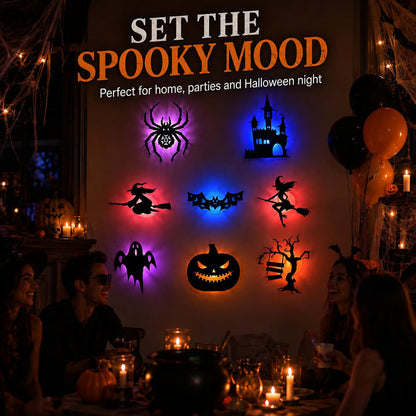 🎃 Light Up Your Halloween with Spooky LED Silhouette Wall Stickers! 👻