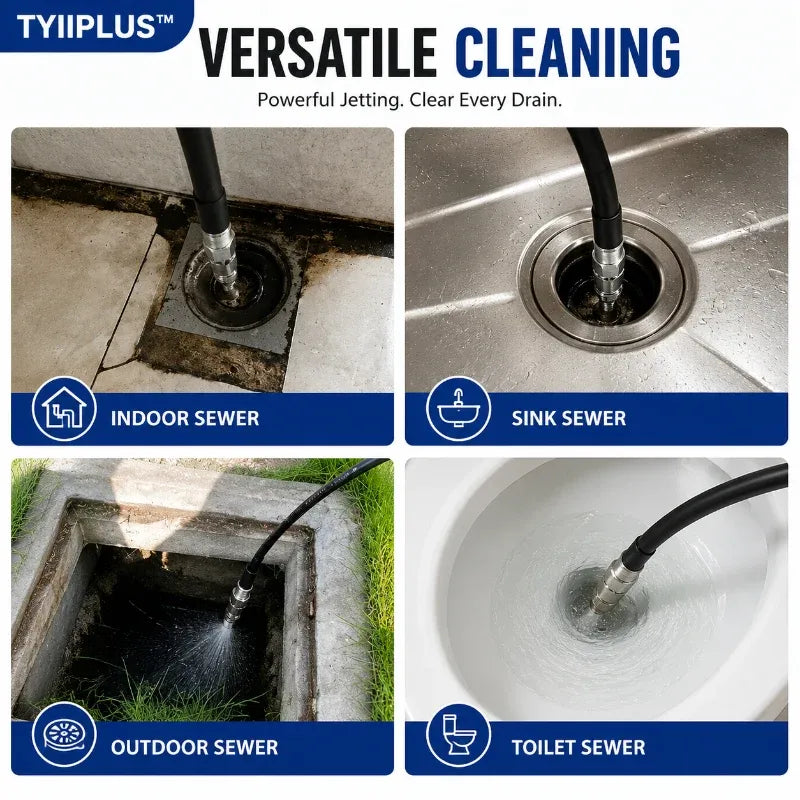 Stainless Steel Sewer Jetter Nozzle – 1/4' Quick Connect Drain Cleaning Attachment for Pressure Washers