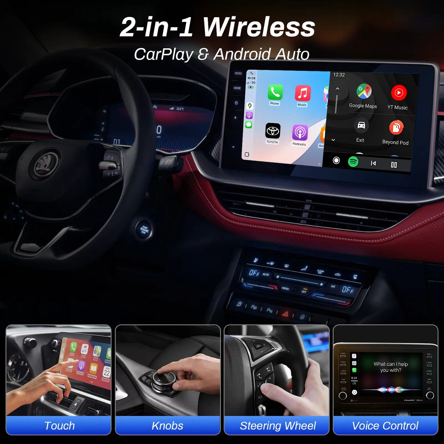 🔥Last Day 50% OFF🔥 Wireless CarPlay & Android Auto Adapter Dongle, Wired to Wi-Fi Conversion for 2016+ Factory CarPlay Cars