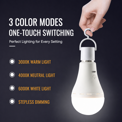 Portable Rechargeable LED Camping Light Bulb with Remote Control