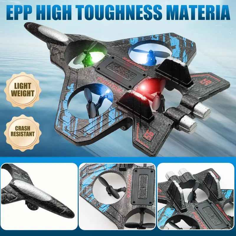 ✈️ 360° Stunt RC Drone Fighter: Flip, Glow & Fly Anywhere