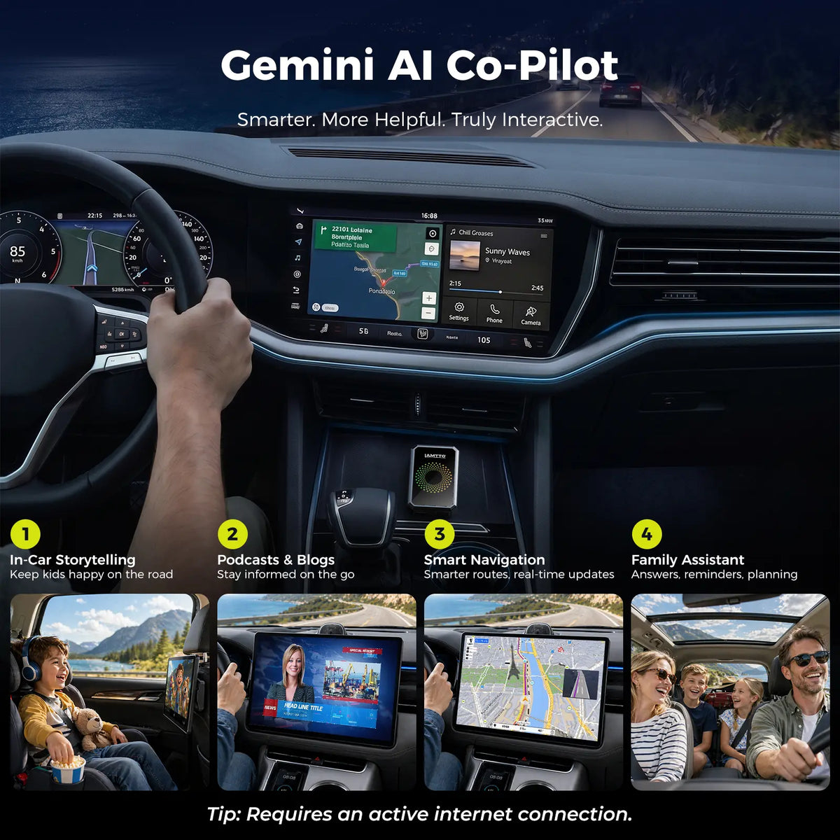 🔥 LAMTTO 2026 Wireless CarPlay Adapter | Turn Wired CarPlay into Wireless with Netflix, YouTube, TikTok & Gemini AI
