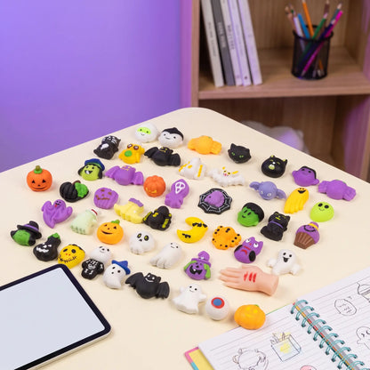 🎃 100PCS Halloween Mochi Squishy Toys – Cute Sensory Party Favors & Goodie Bag Fillers✨