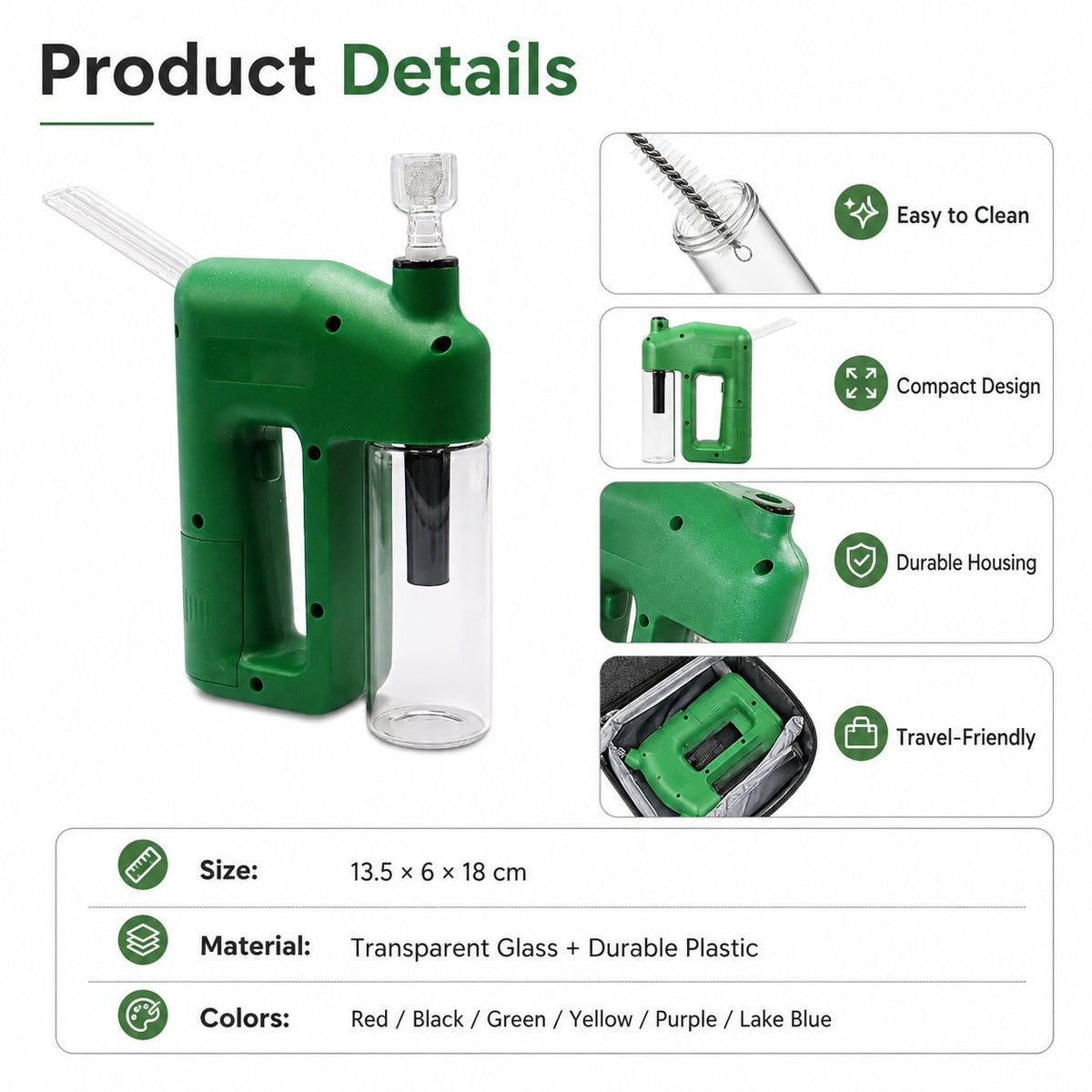 ⚡Portable Handheld Electric Filtration Device | Compact Glass Chamber Design with Electric-Assisted Operation & 6 Color Options ✨