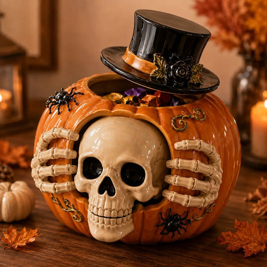 🎃 Halloween Early Bird Sale | 49% OFF🔥Trick-or-Treat | Skull Pumpkin Candy Jar