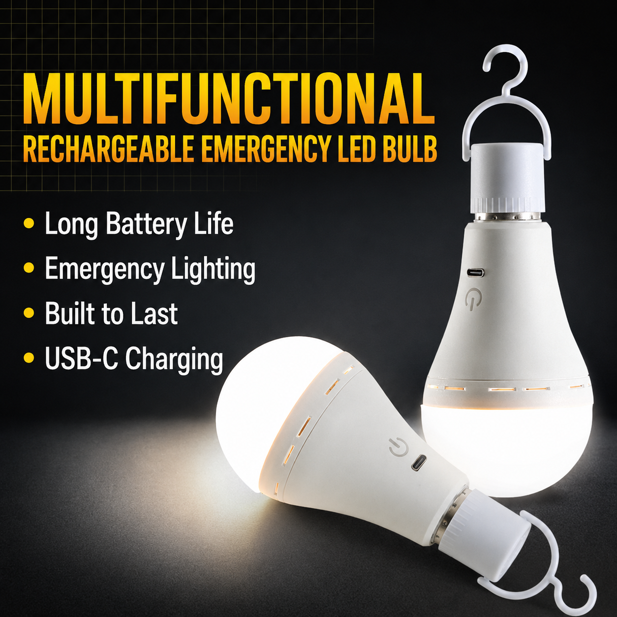 Portable Rechargeable LED Camping Light Bulb with Remote Control