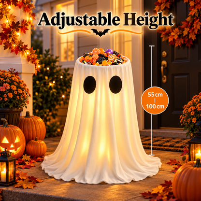 👻 Adjustable Light-Up Ghost Candy Bowl – 8-Mode Halloween Treat Holder with Remote & Timer