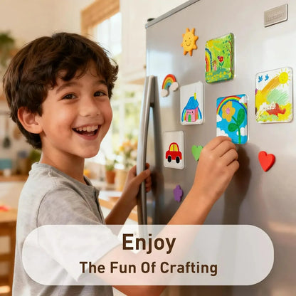 🎞✂10 Pack  2' x 2' Clear Acrylic DIY Fridge Magnet Set with Adhesive Backing – Square Magnetic Photo Frames with Stunning 3D Effect 💕