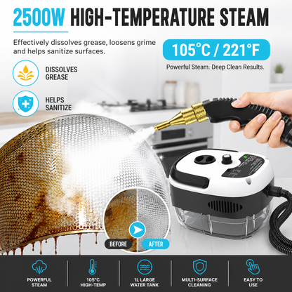 🔥 50% OFF – 2500W Handheld High-Temperature Pressurized Steam Cleaner