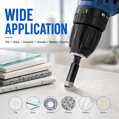 🔥6 Pcs Diamond Drill Bits Set, 1/4 5/6 3/8 1/2 Inch Brazed Diamond Drill Bits for Precision Drilling in Tile Ceramic Glass Granite Marble Masonry