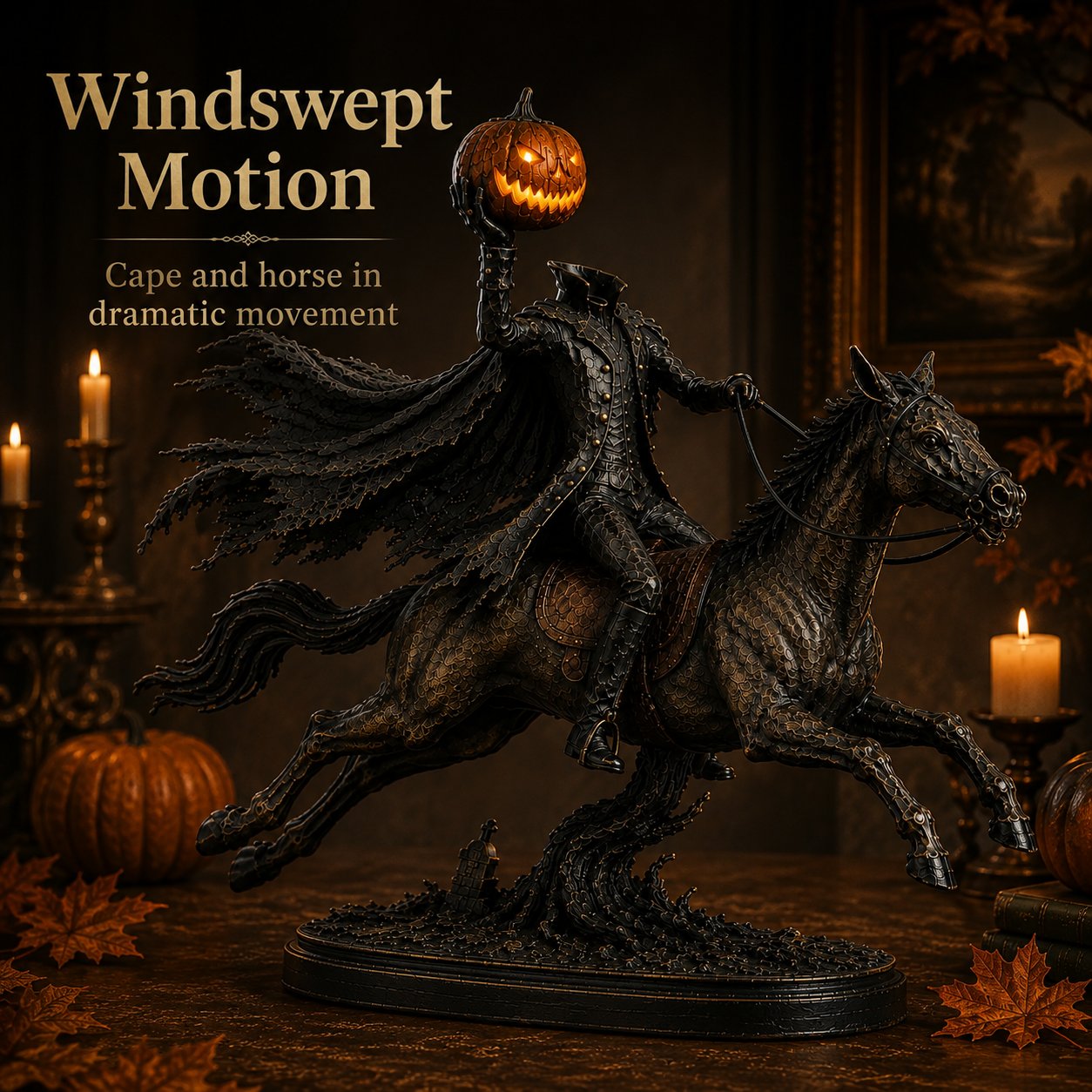 🏇 Headless Horseman Halloween Statue – Midnight Chase Outdoor Spooky Decor