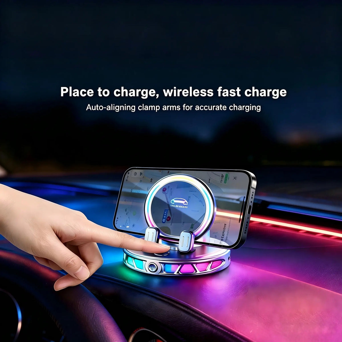 360° Auto-Locking Car Phone Mount – One-Handed & Stable
