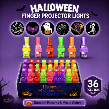 👻🎃 Halloween Finger Projector Rings – LED Light-Up Party Favors for Kids | Spooky Halloween Gifts & Treat Bag Stuffers