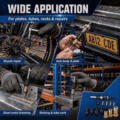 🔥 Best Seller | Heavy-Duty Carbon Steel Rivet Nut Kit – Create Strong Threads in Any Metal