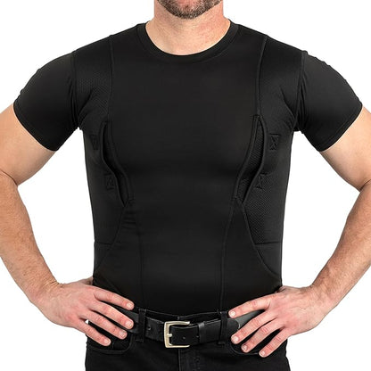 Concealed Carry Compression Shirt – Dual Holster Tactical Undershirt for Men