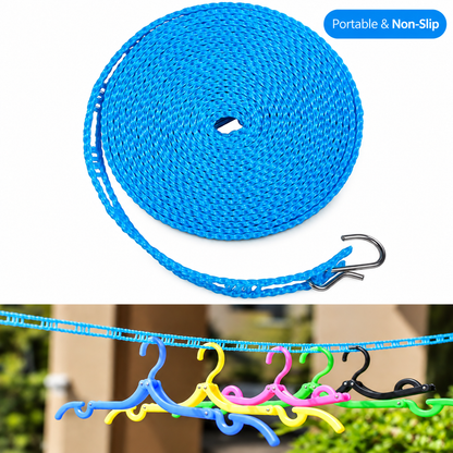 🔥Hot Sale - 50% OFF🔥 3-Pack Adjustable Windproof Clothesline with Hooks