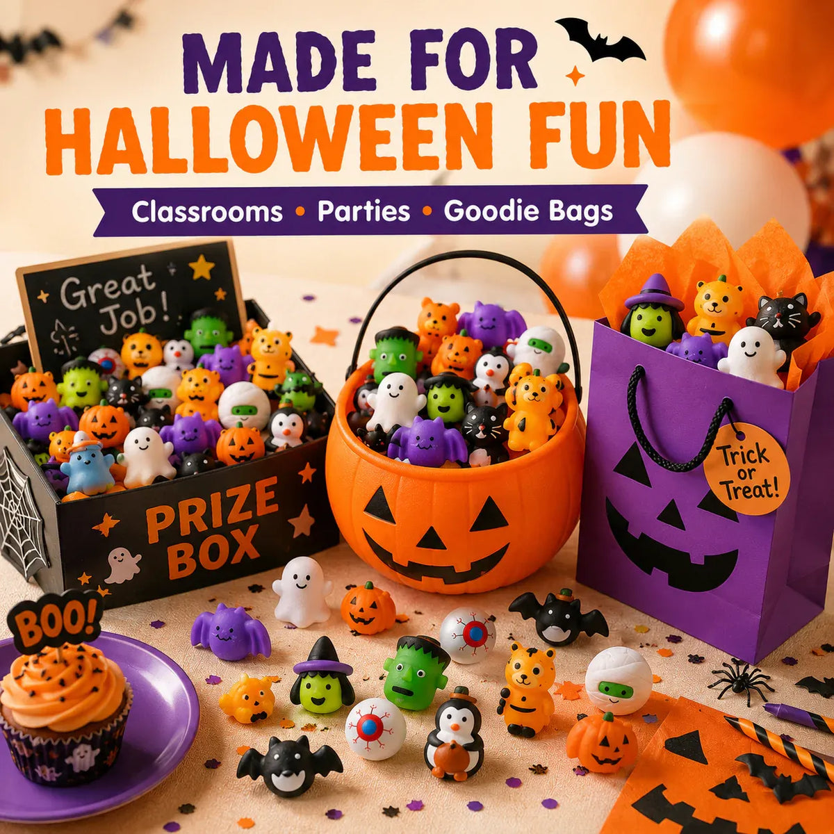 🎃 50PCS Halloween Mochi Squishy Toys