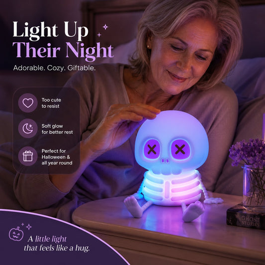 💀Halloween Early Bird Sale | 50% OFF🔥Charming Silicone Skeleton Color Changing Bedside Night Light🔥