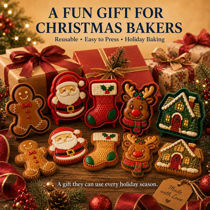 ⏳ Last Day 50% OFF – 🎄16-Design Christmas Mini Pie Mold Collection | Reusable Embossed Molds for Shaping Detailed Santa, Snowman, Reindeer, Tree & Holiday Pies 🥧✨