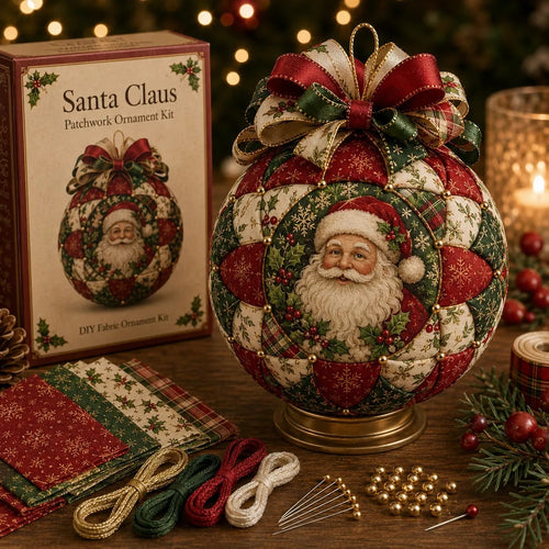 💥 LAST DAY 49% OFF - 🎄 Christmas Classics Patchwork Ornament DIY Kit