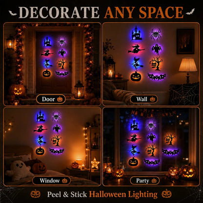 🎃 Light Up Your Halloween with Spooky LED Silhouette Wall Stickers! 👻
